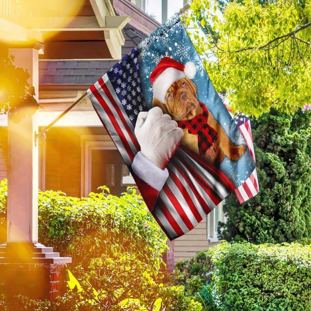 Dogue De Bordeaux Through The Snow Flag