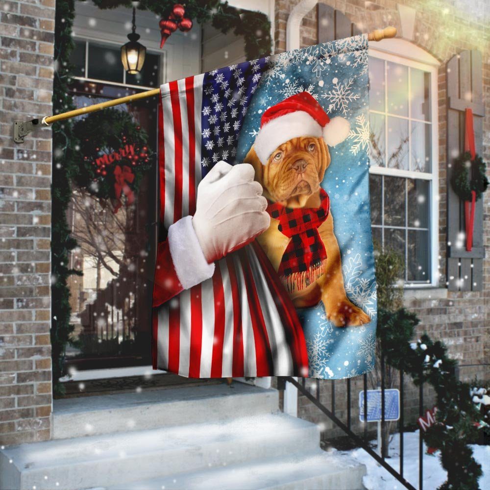 Dogue De Bordeaux Through The Snow Flag