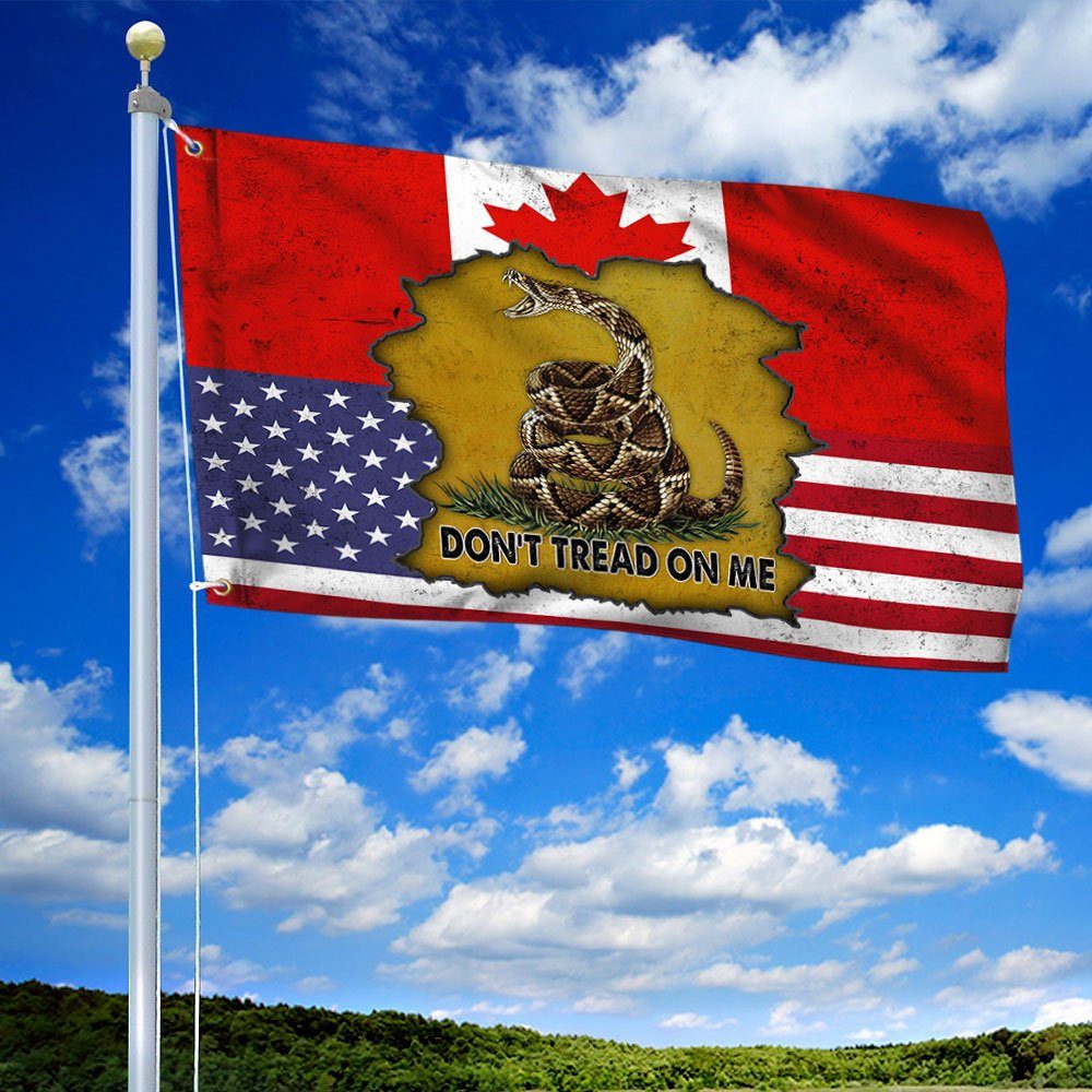 Don’t Tread On Me Canadian American Grommet Flag, Freedom Convoy 2022, Truckers For Freedom, Canadian Trucker, Mandate Freedom QNH05GF