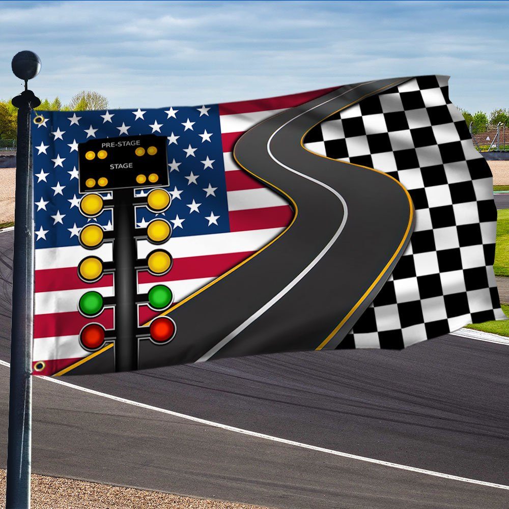 Drag Racing American Grommet Flag TQN394GF