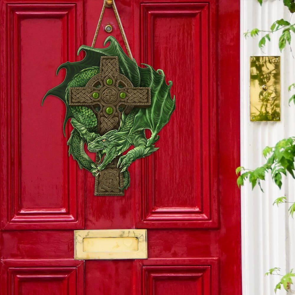 Dragon Celtic Cross Custom Wooden Sign PN197WD