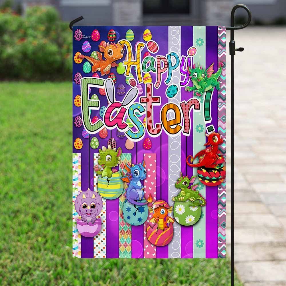 Dragon Eggs. Happy Easter Flag Dragon Eggs. Happy Easter Flag