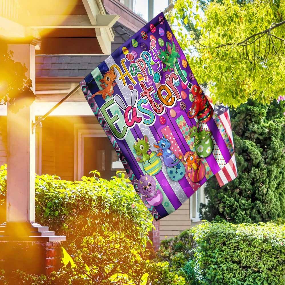 Dragon Eggs. Happy Easter Flag