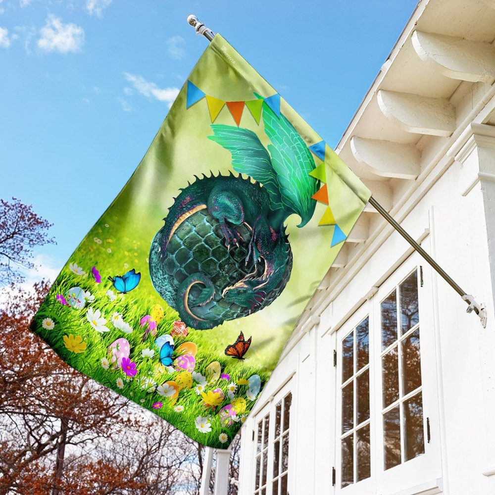Dragon Happy Easter Egg Flag