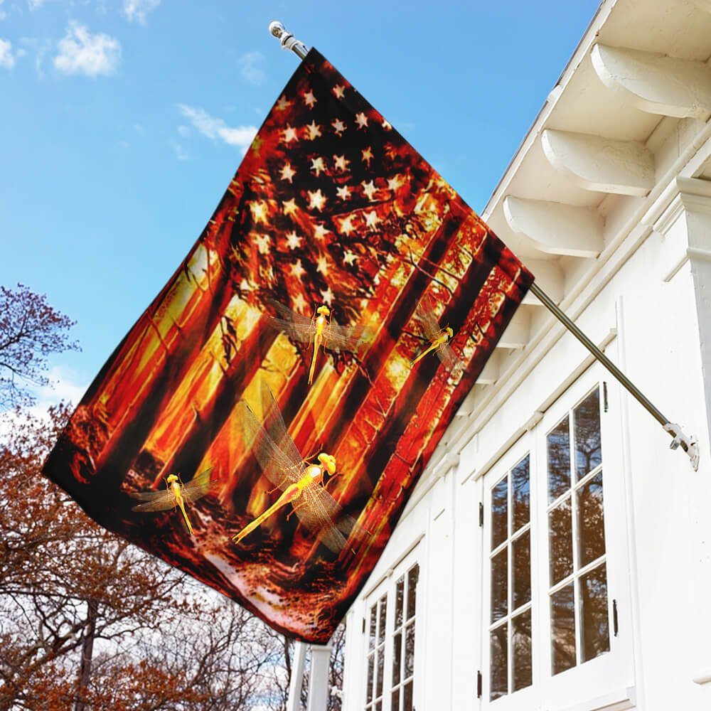 Dragonfly American US Flag