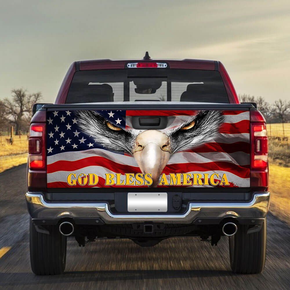 Eagle. God Bless America Truck Tailgate Decal Sticker Wrap