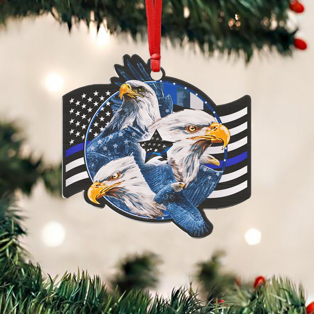 Eagle Custom-Shaped Ornament Thin Blue Line ANT206O