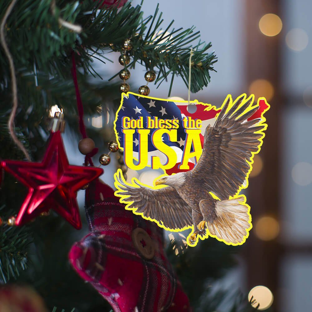 Eagle Ornament God Bless America TTV339O