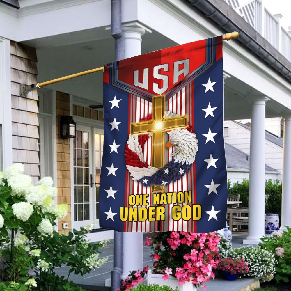 Eagle Wreath One Nation Under God American Flag LHA1623F