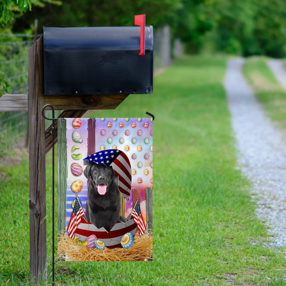 Easter Black Labrador American Flag Easter Black Labrador American Flag