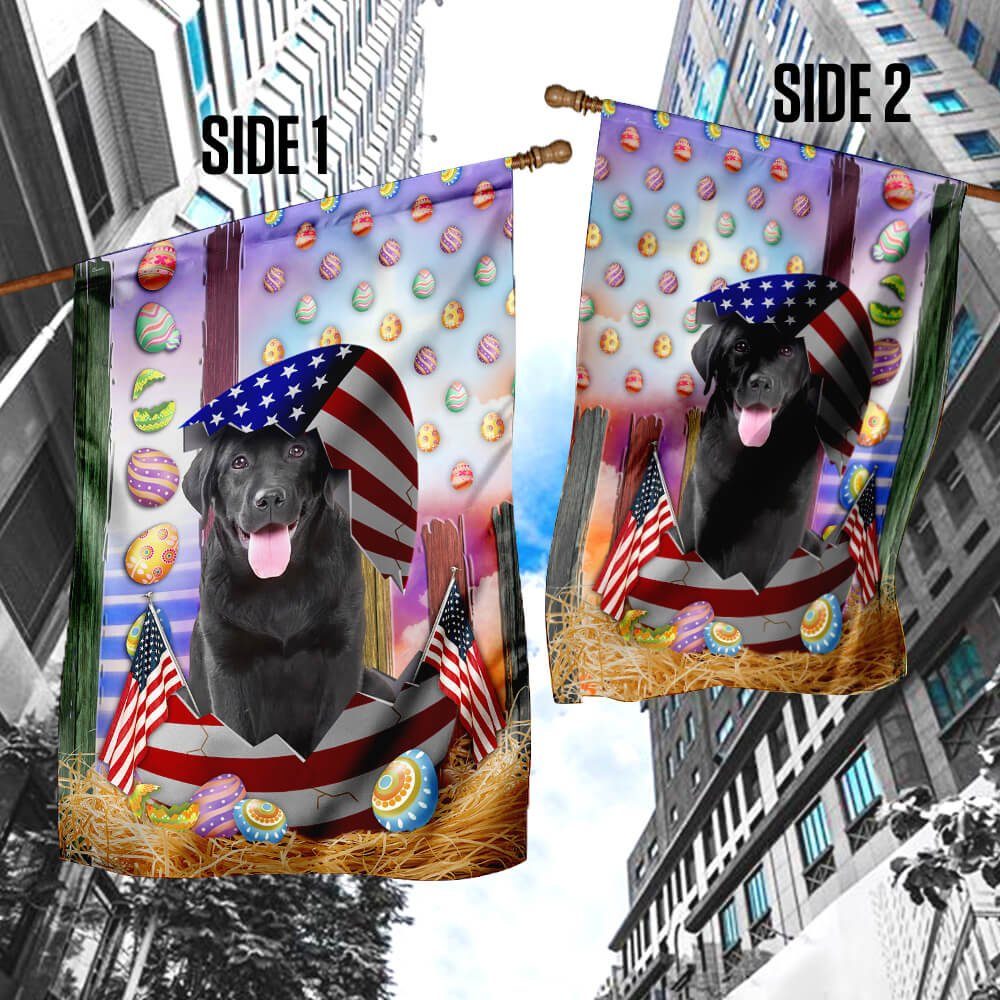 Easter Black Labrador American Flag Easter Black Labrador American Flag