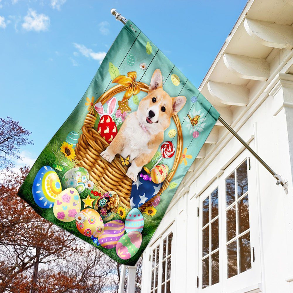 Easter Bunny Eggs Corgi Flag Easter Bunny Eggs Corgi Flag