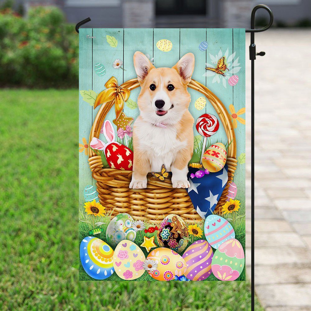 Easter Bunny Eggs Corgi Flag Easter Bunny Eggs Corgi Flag