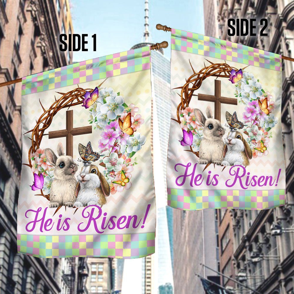 Easter Bunny Wreath Flag He Is Risen Happy Easter DDH3353F
