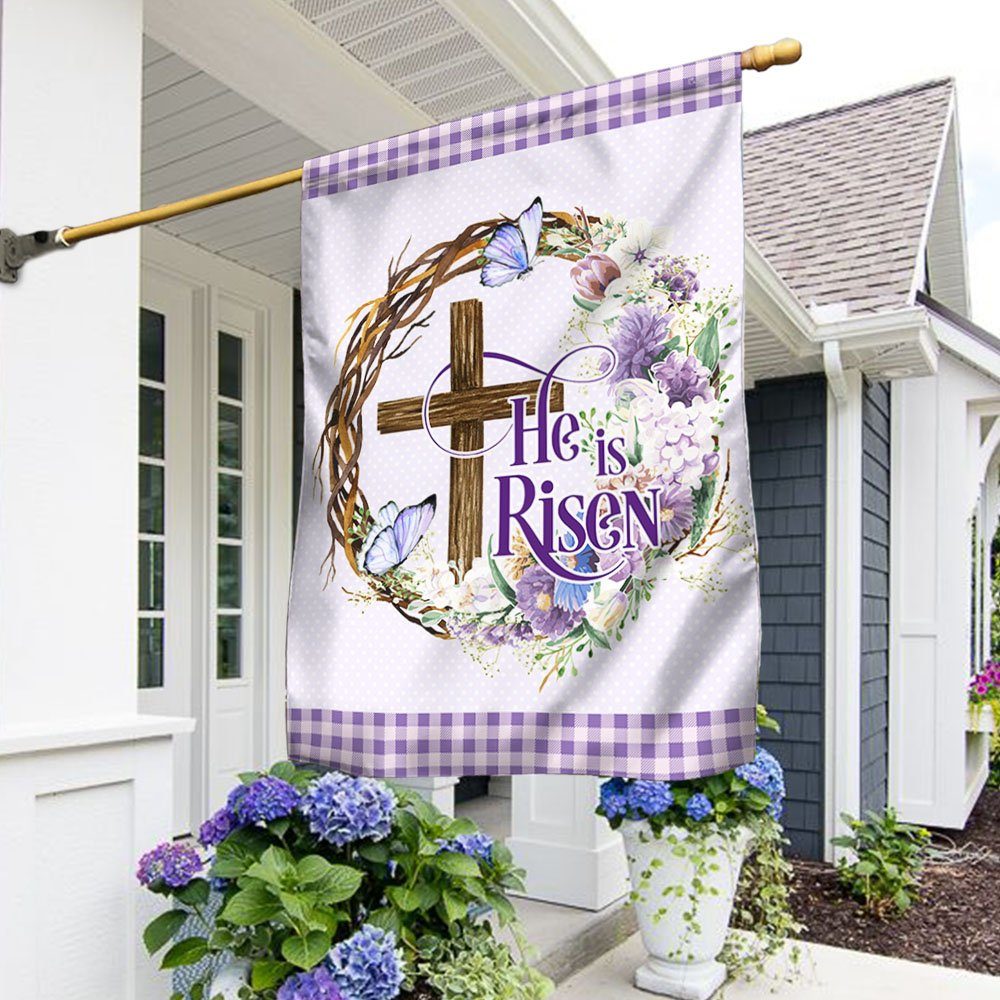 Easter Cross He Is Risen Flag MLN949F