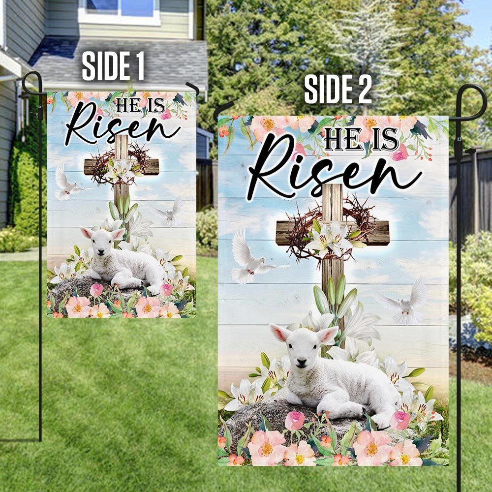 Easter Cross He Is Risen Flag MLN987F Easter Cross He Is Risen Flag MLN987F