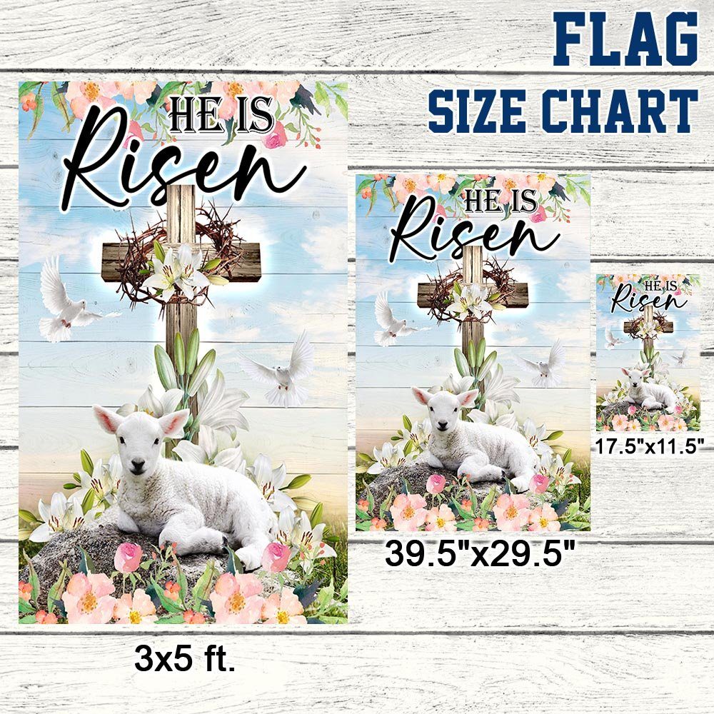 Easter Cross He Is Risen Flag MLN987F Easter Cross He Is Risen Flag MLN987F