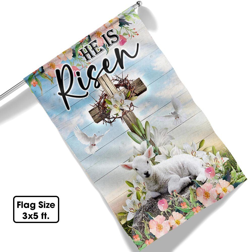 Easter Cross He Is Risen Flag MLN987F Easter Cross He Is Risen Flag MLN987F