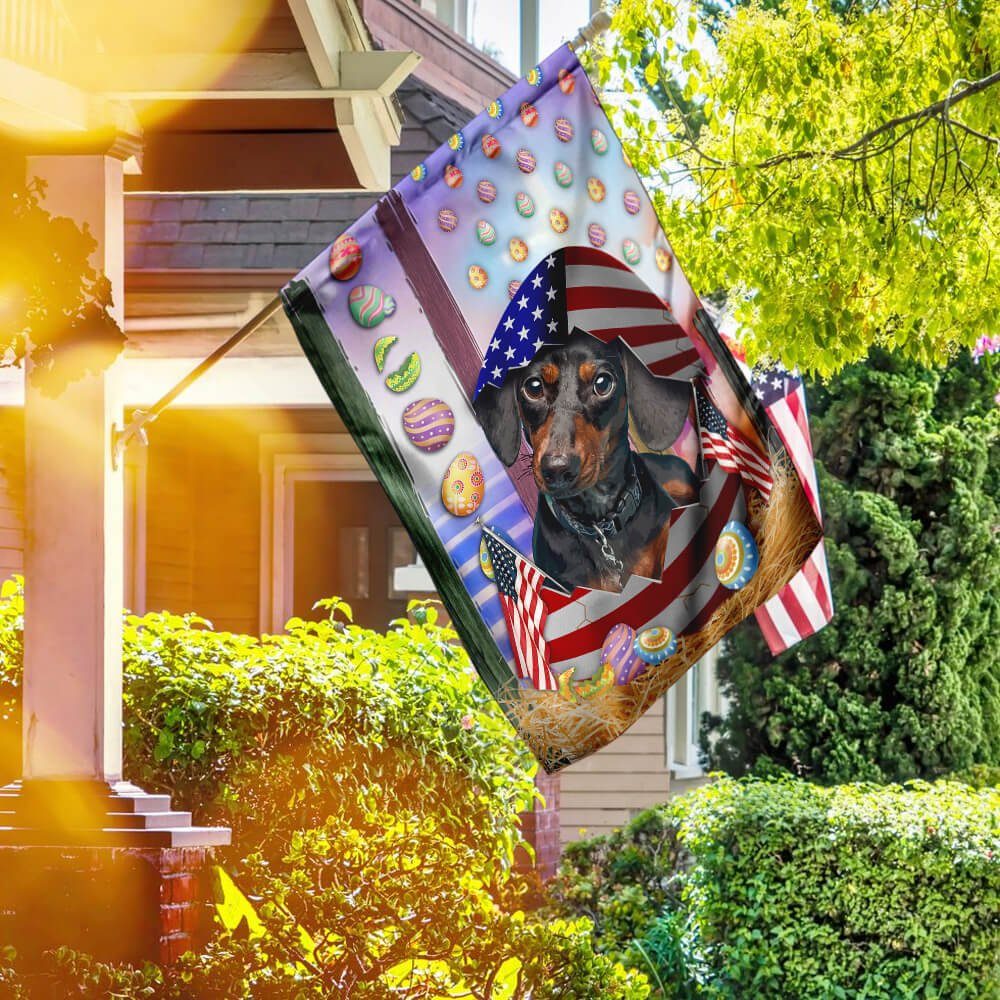 Easter Dachshund American Flag