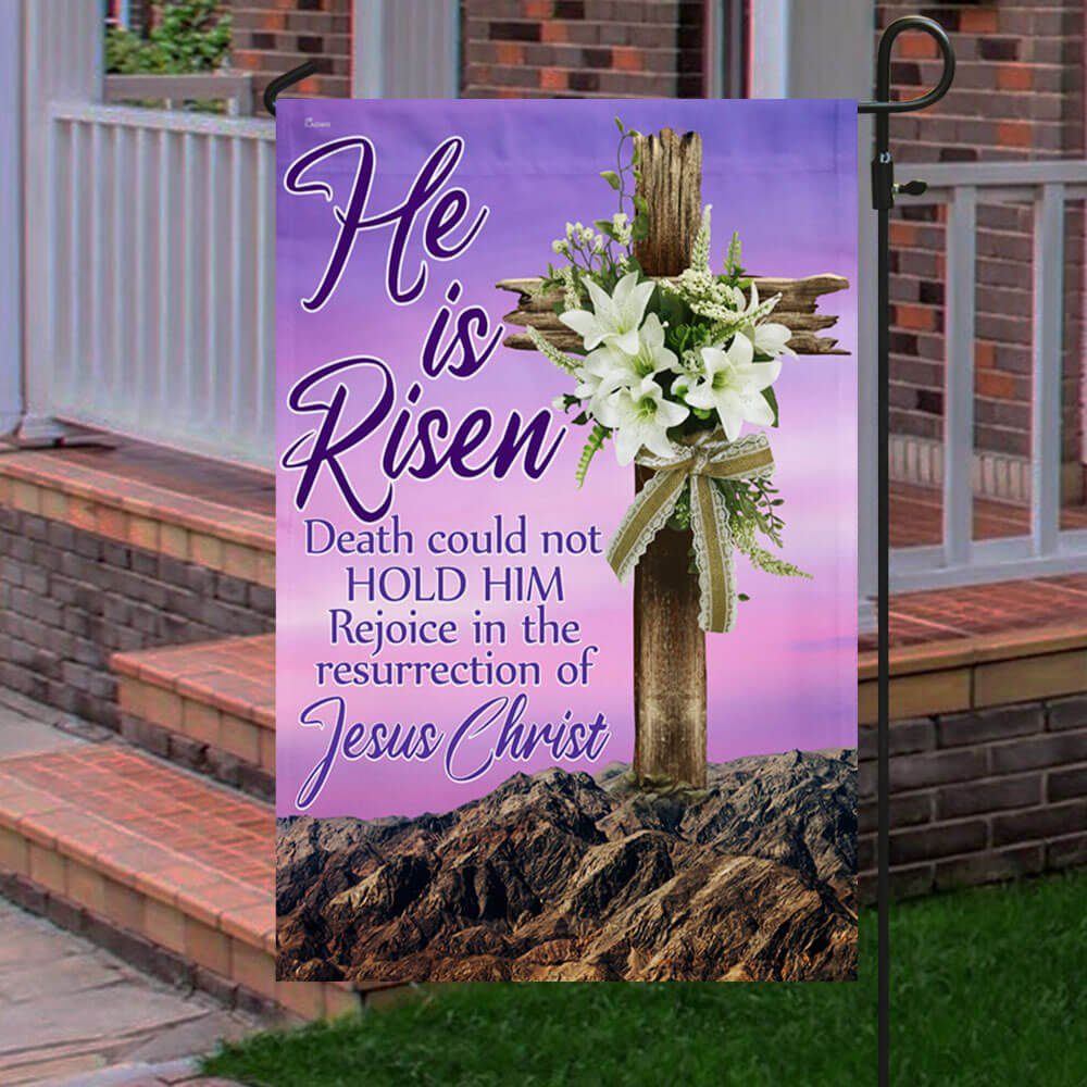 Easter Day Christian Flag He Is Risen Death Could Not Hold Him Rejoice In The Resurrection Of Jesus Christ Flag MLN1058F Easter Day Christian Flag He Is Risen Death Could Not Hold Him Rejoice In The Resurrection Of Jesus Christ Flag MLN1058F