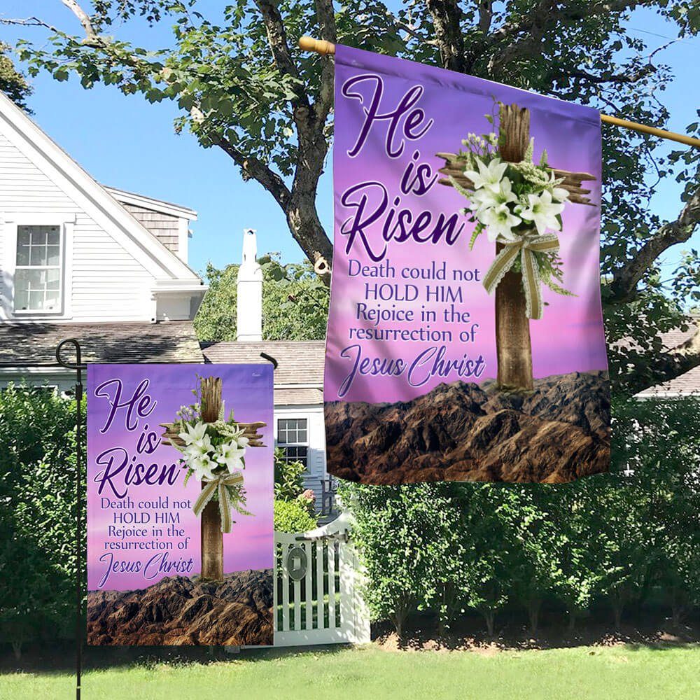 Easter Day Christian Flag He Is Risen Death Could Not Hold Him Rejoice In The Resurrection Of Jesus Christ Flag MLN1058F Easter Day Christian Flag He Is Risen Death Could Not Hold Him Rejoice In The Resurrection Of Jesus Christ Flag MLN1058F