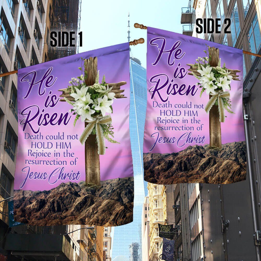 Easter Day Christian Flag He Is Risen Death Could Not Hold Him Rejoice In The Resurrection Of Jesus Christ Flag MLN1058F Easter Day Christian Flag He Is Risen Death Could Not Hold Him Rejoice In The Resurrection Of Jesus Christ Flag MLN1058F
