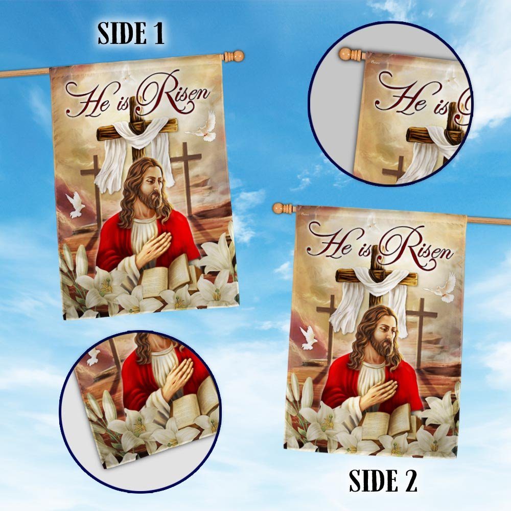 Easter Flag He Is Risen Jesus Cross Christian TQN1019F