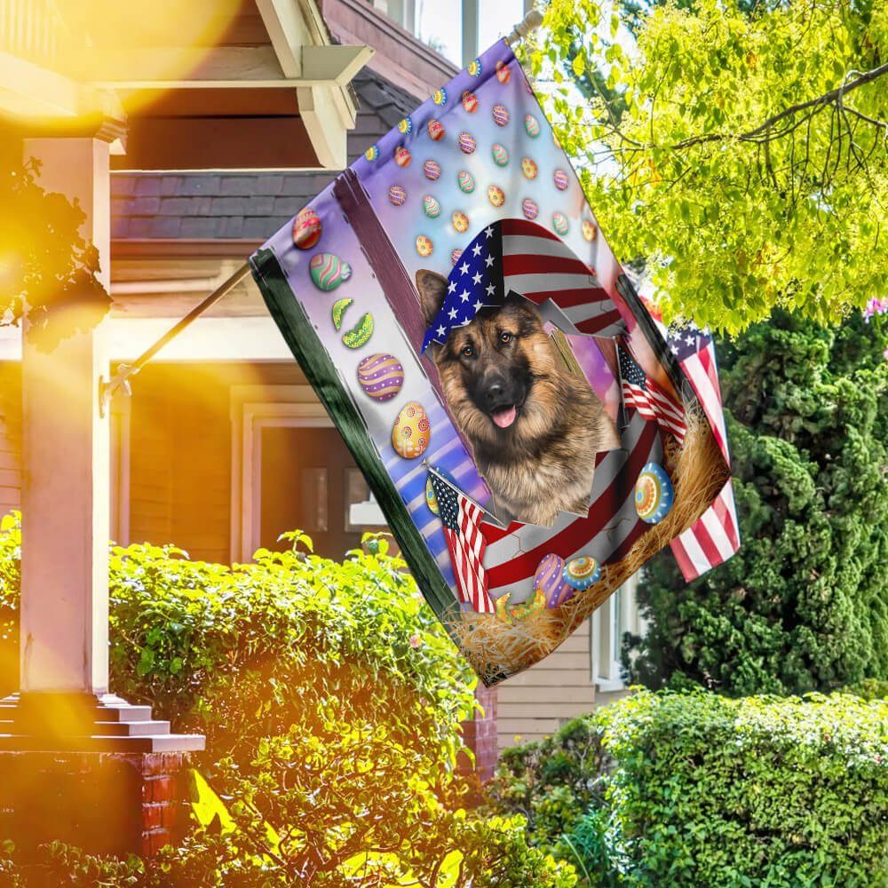 Easter German Shepherd American Flag