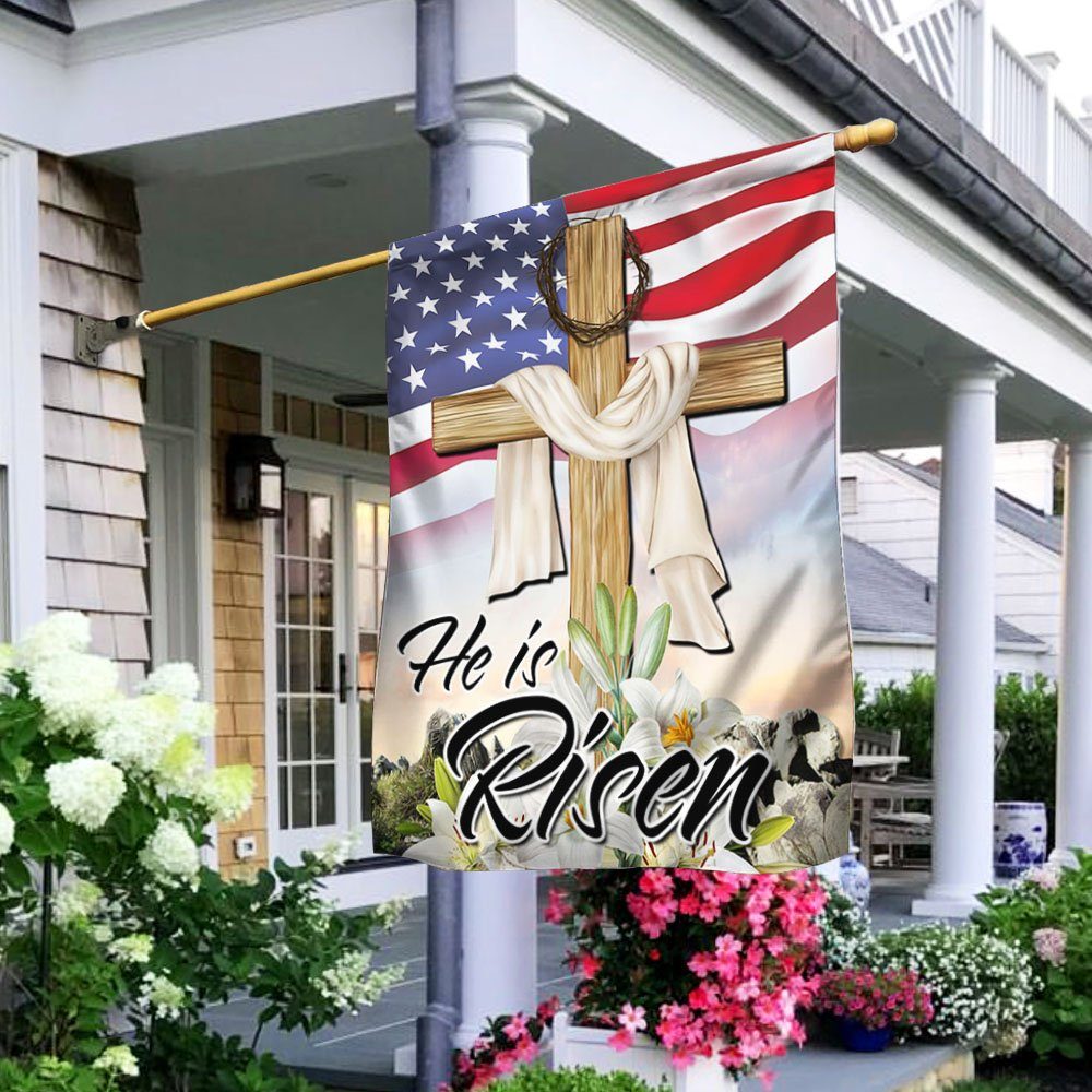 Easter Jesus He Is Risen American Flag MLN983F