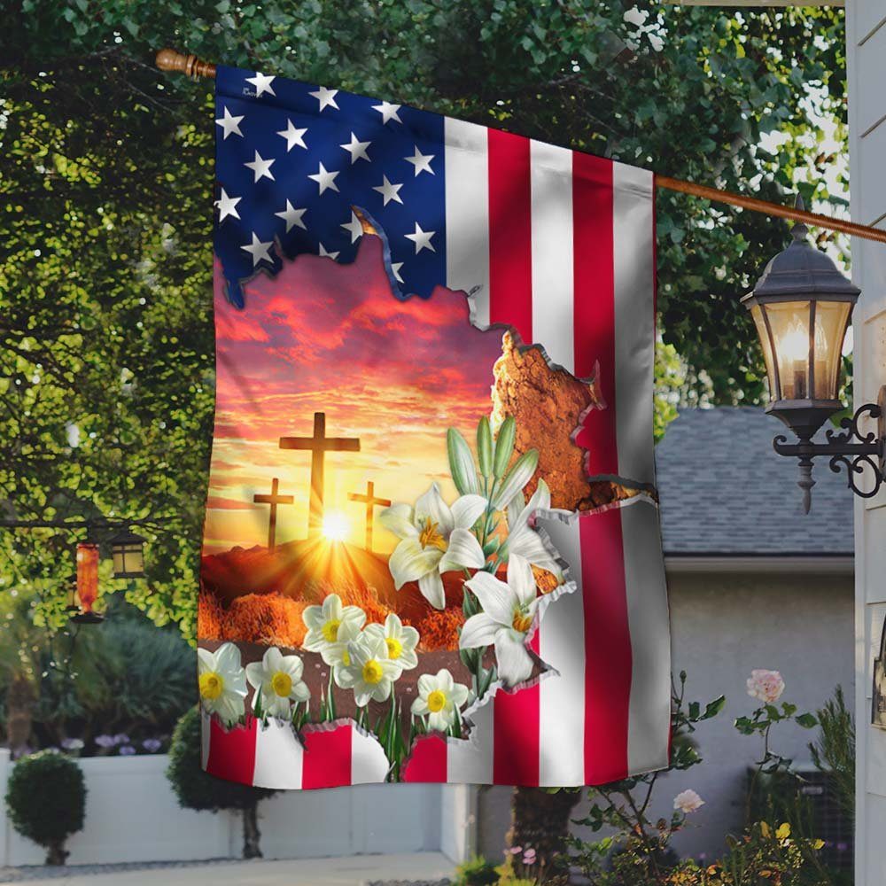 Easter Resurrection Cross American Flag DBD3376F