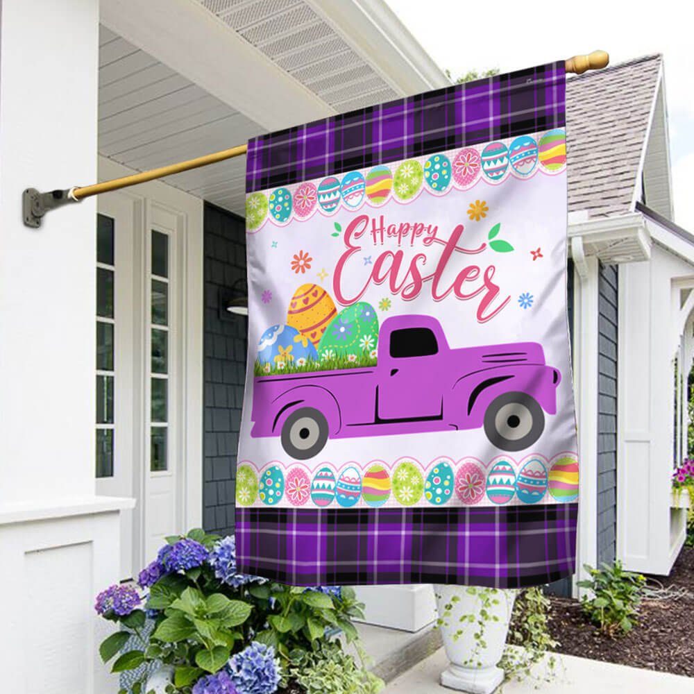 Easter Truck Happy Easter Flag MLN1129F