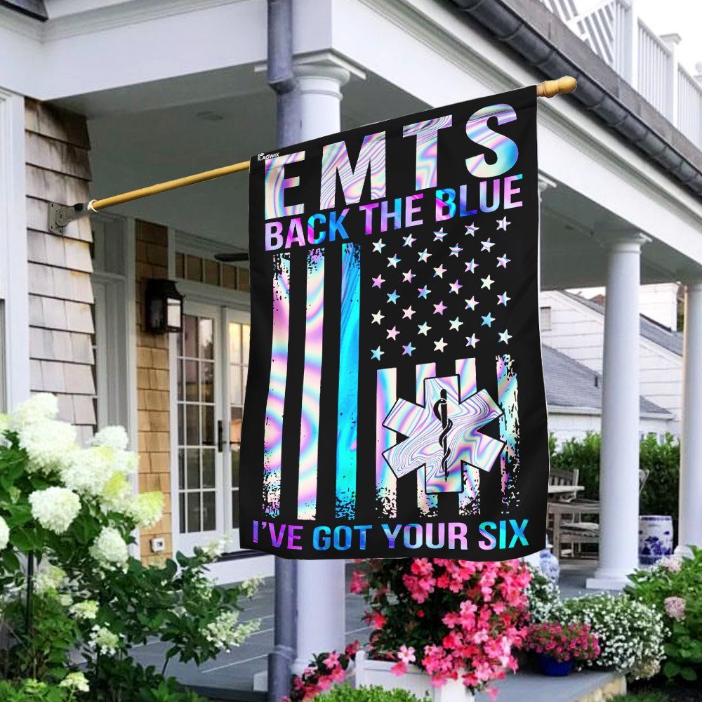 EMTs Back The Blue I've Got Your Six Flag