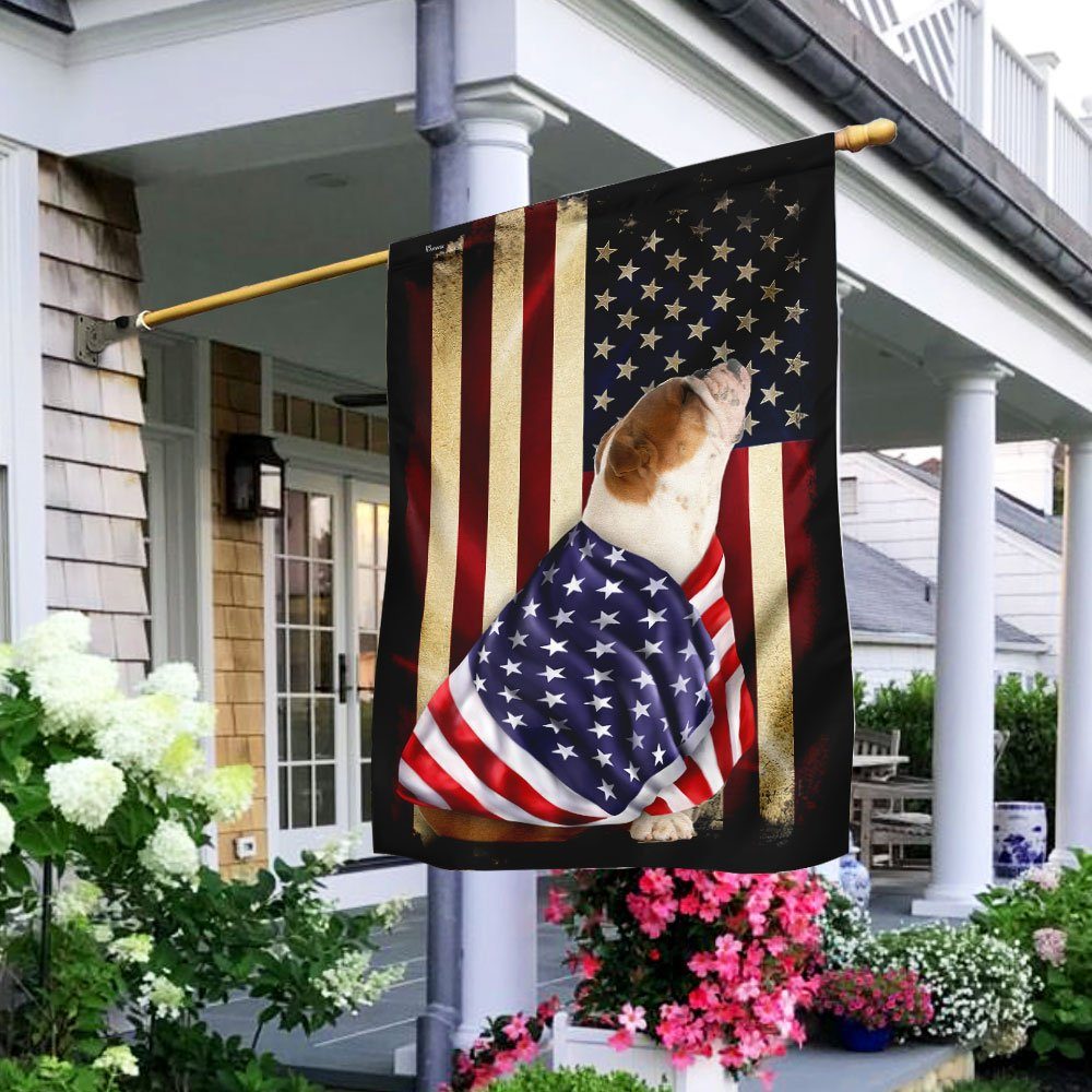 English Bulldog American Patriot Flag
