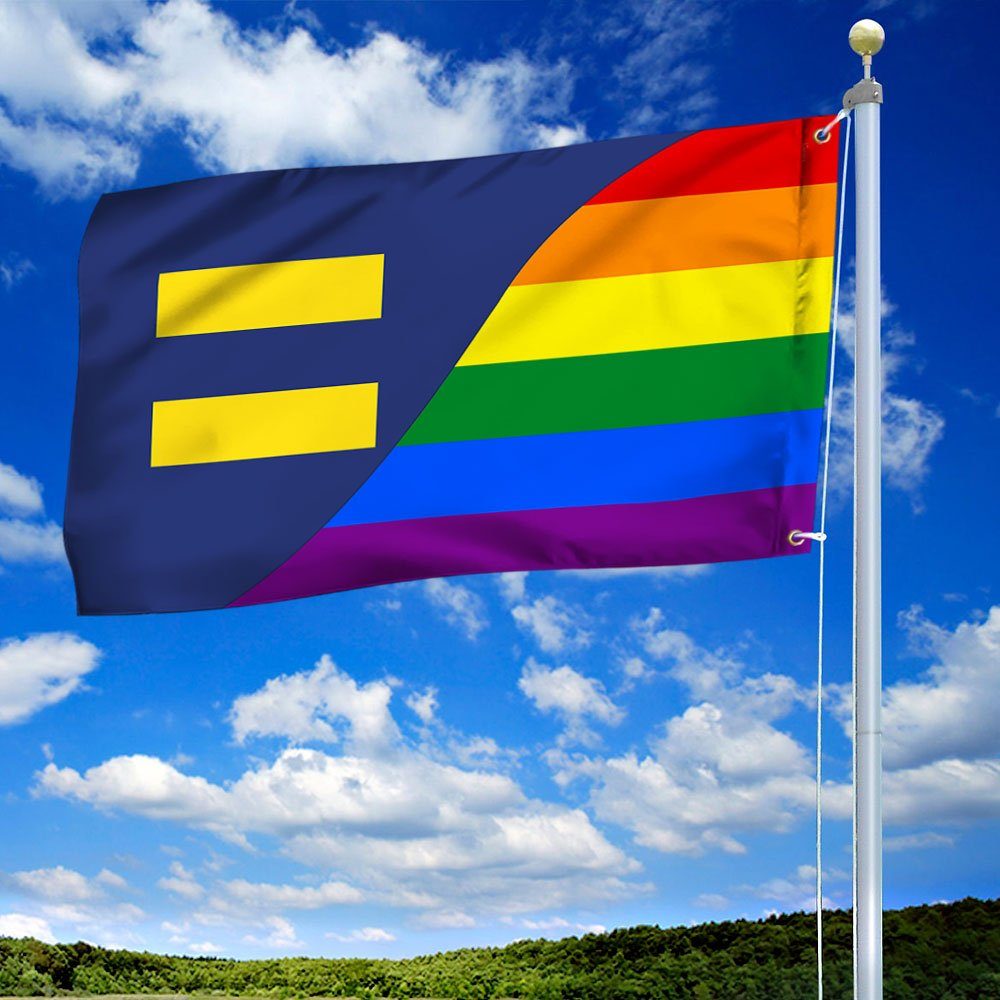 Equality LGBT Flag Rainbow Pride Grommet Flag QTR272GF