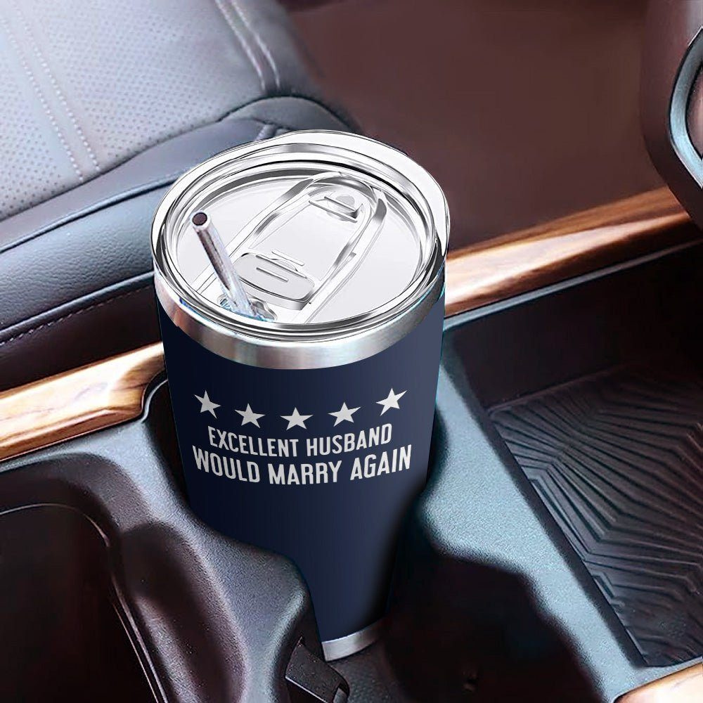 Excellent Husband Laser Engraved 20oz Tumbler Navy Color