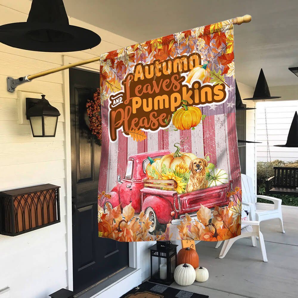 Fall Flag Autumn Leaves And Pumpkins Please TTV246F