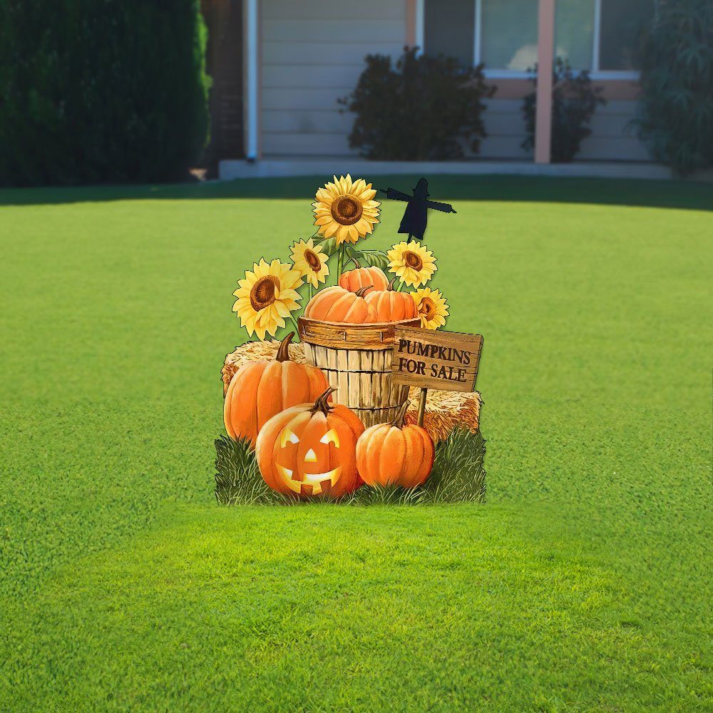 Fall Pumpkins Garden Metal Sign TRN1147MS
