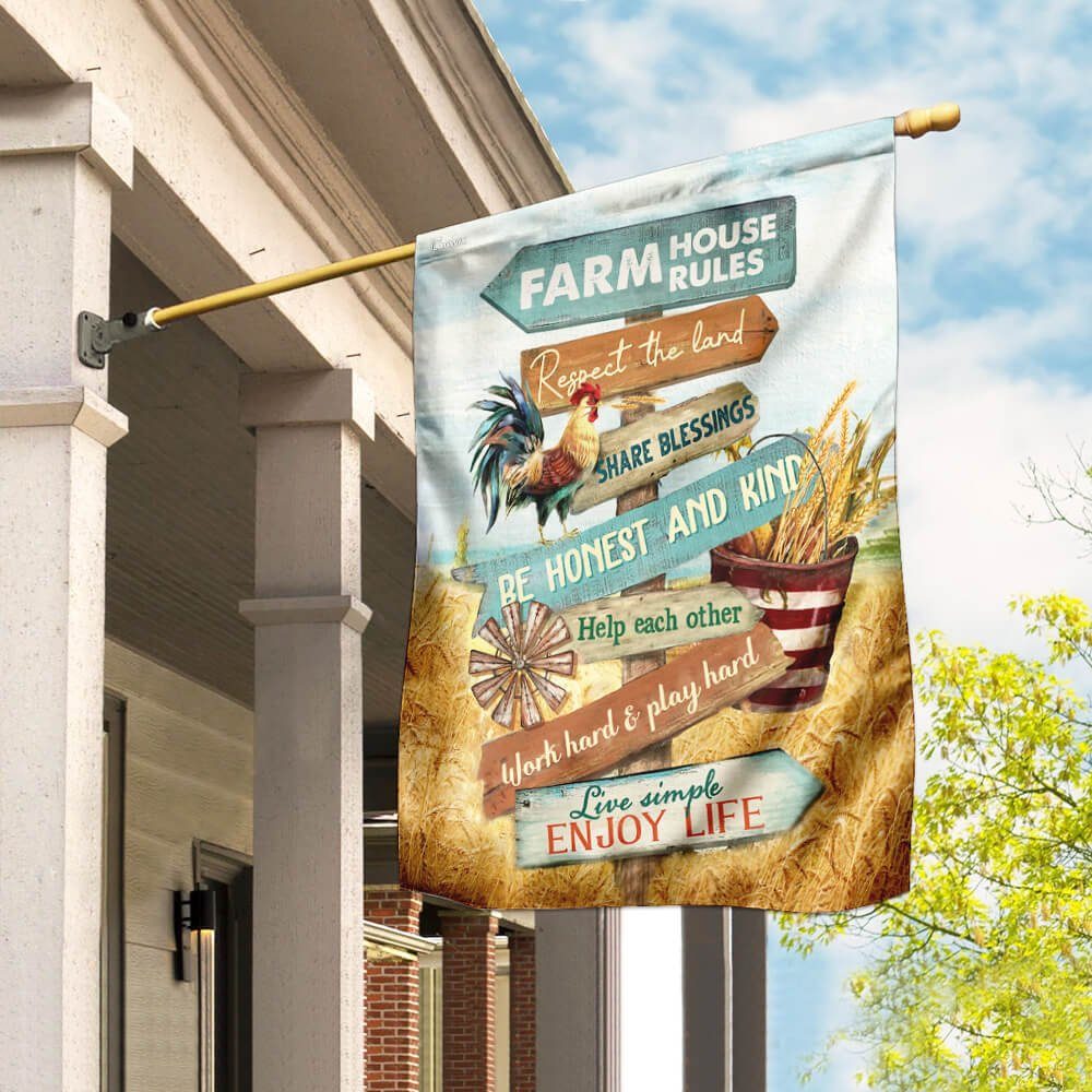 Farm House Rules Flag