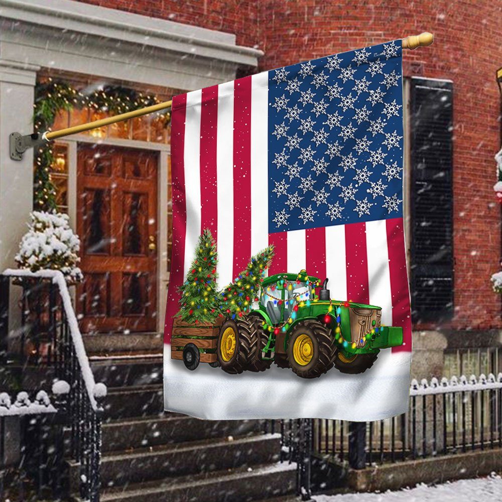 Farm Tractor Flag Christmas Tractor LNT656F