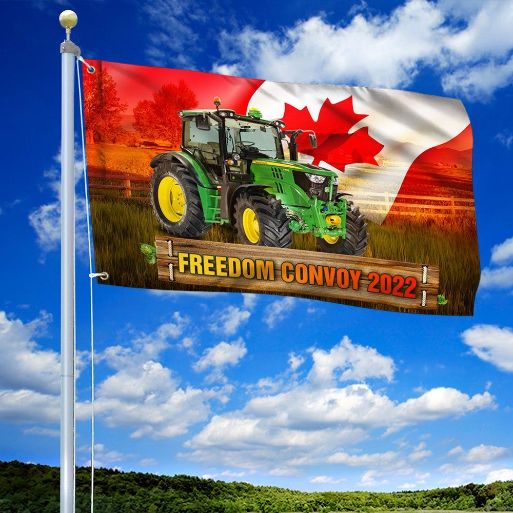 Farmers For Freedom Grommet Flag, Freedom Convoy 2022, Canadian Farmers, Mandate Freedom QNK1065GF