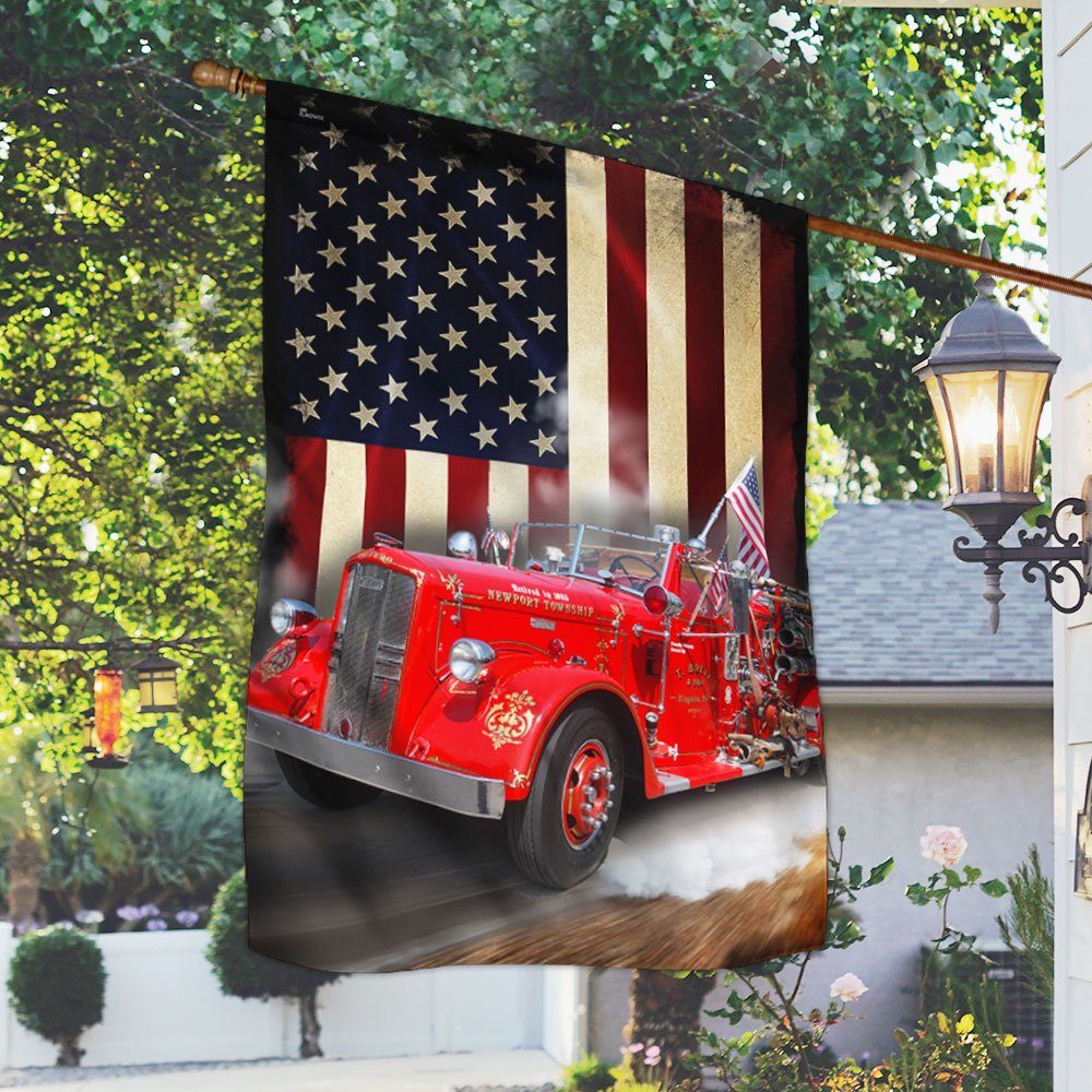 Fire Engine American US Flag BNL115F