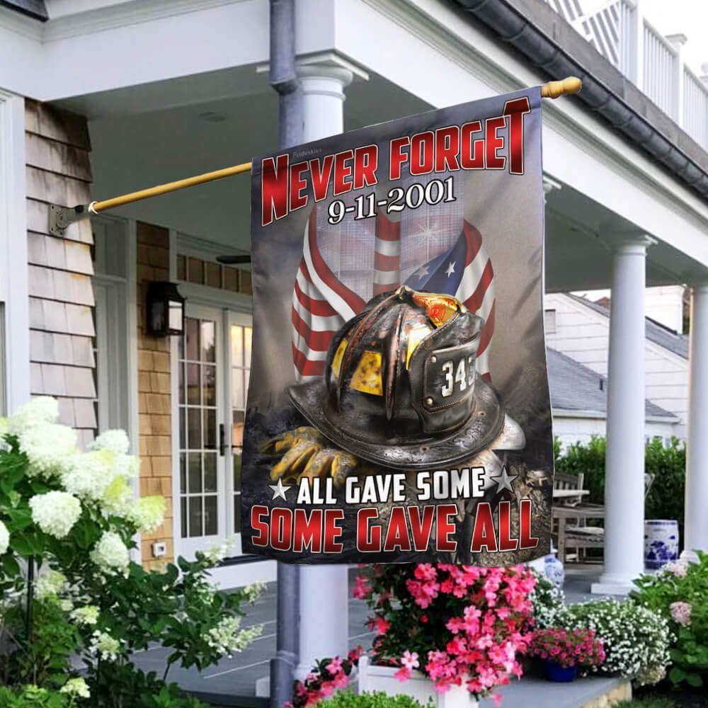 Firefighter 343. Never Forget 9-11-2001 Flag