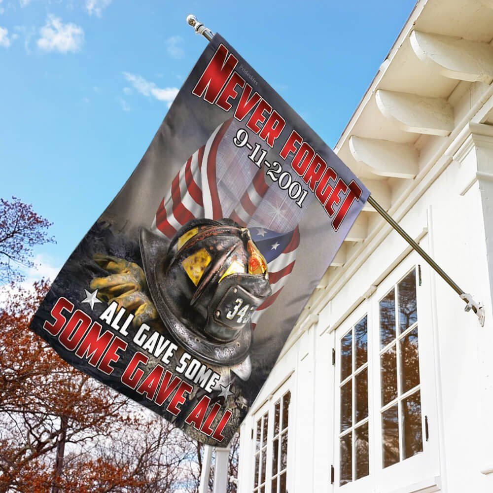 Firefighter 343. Never Forget 9-11-2001 Flag