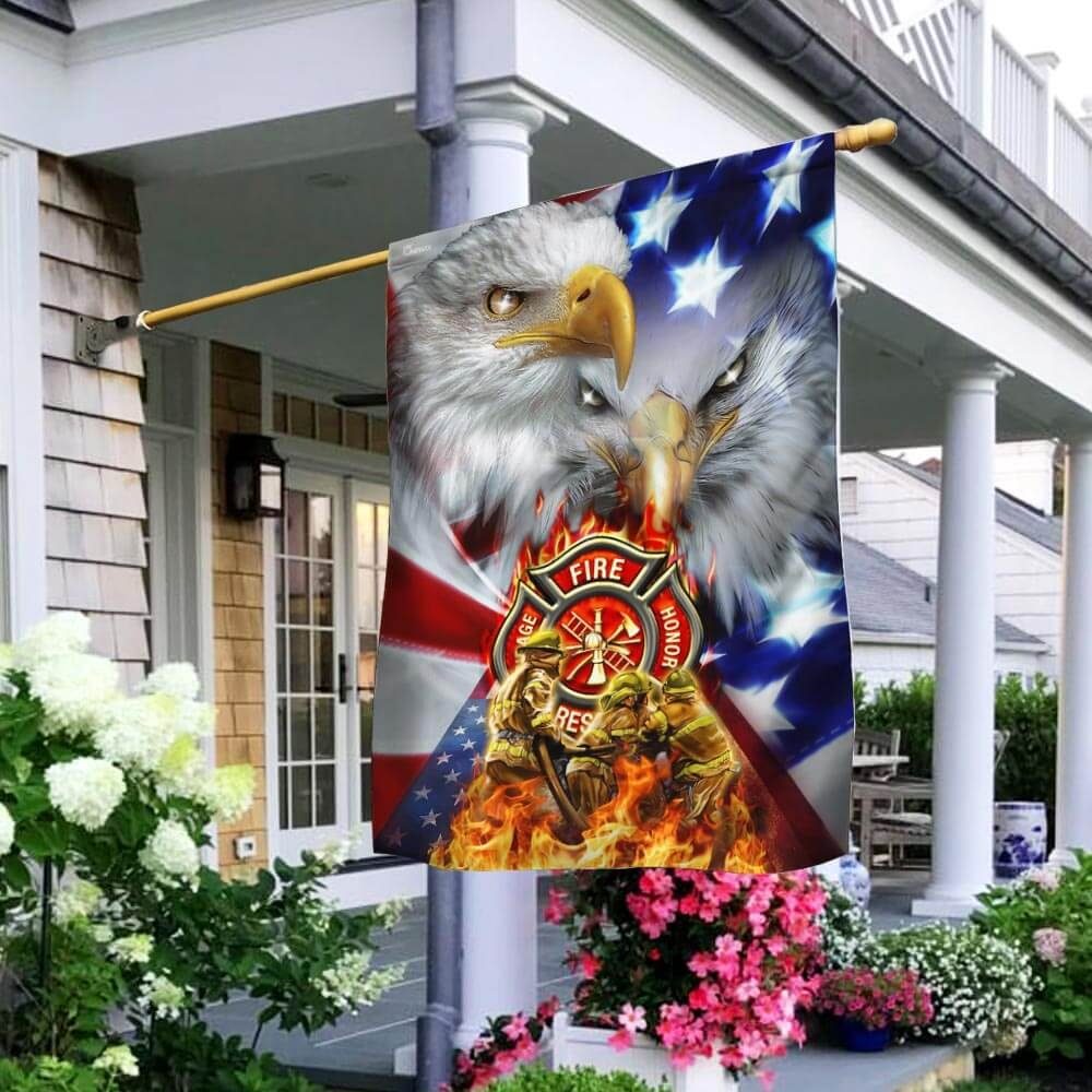 Firefighter American Eagle Flag