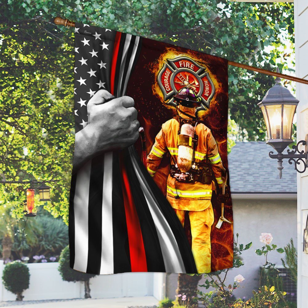 Firefighter American Flag Courage Fire Honor BNN154F