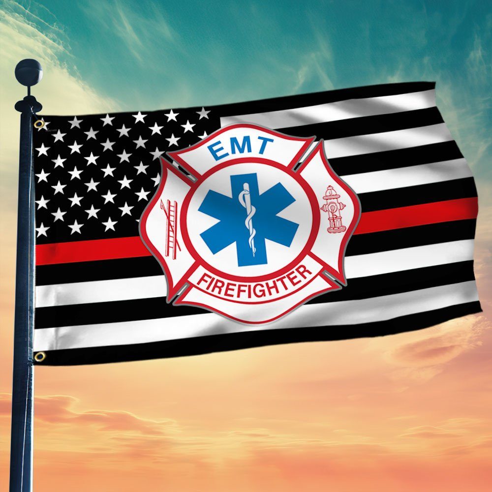 Firefighter EMT Grommet Flag TQN13GF Firefighter EMT Grommet Flag TQN13GF