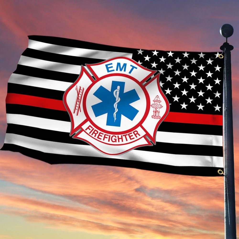 Firefighter EMT Grommet Flag TQN13GF Firefighter EMT Grommet Flag TQN13GF