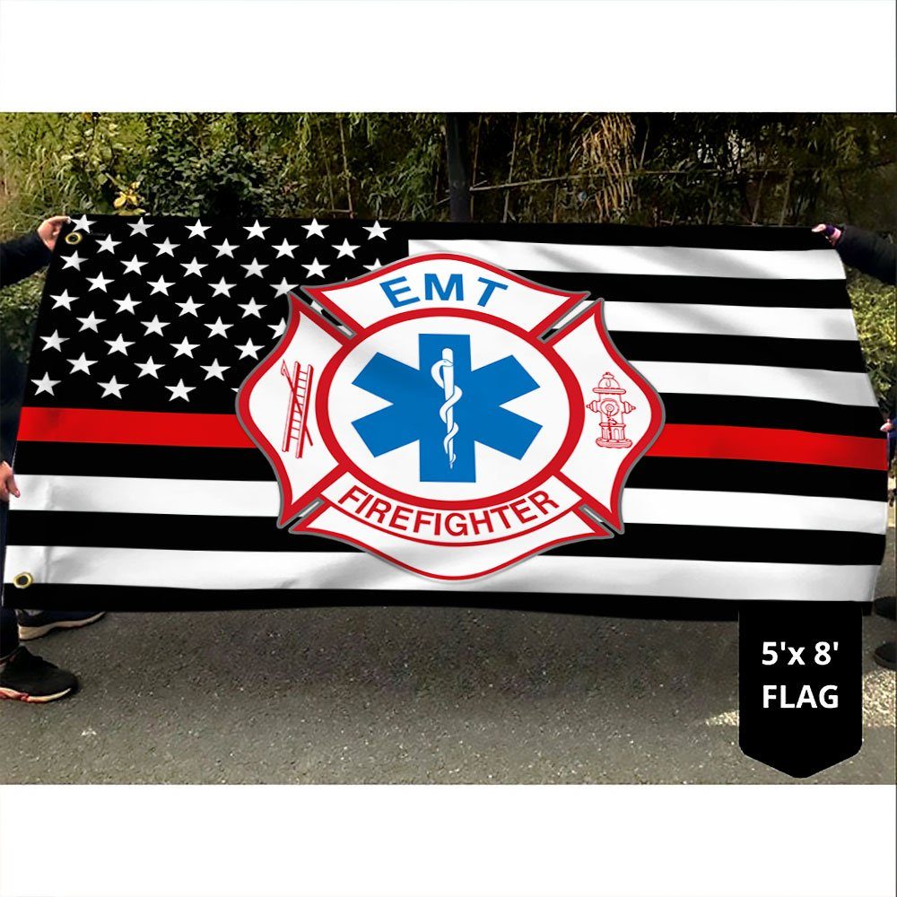 Firefighter EMT Grommet Flag TQN13GF Firefighter EMT Grommet Flag TQN13GF