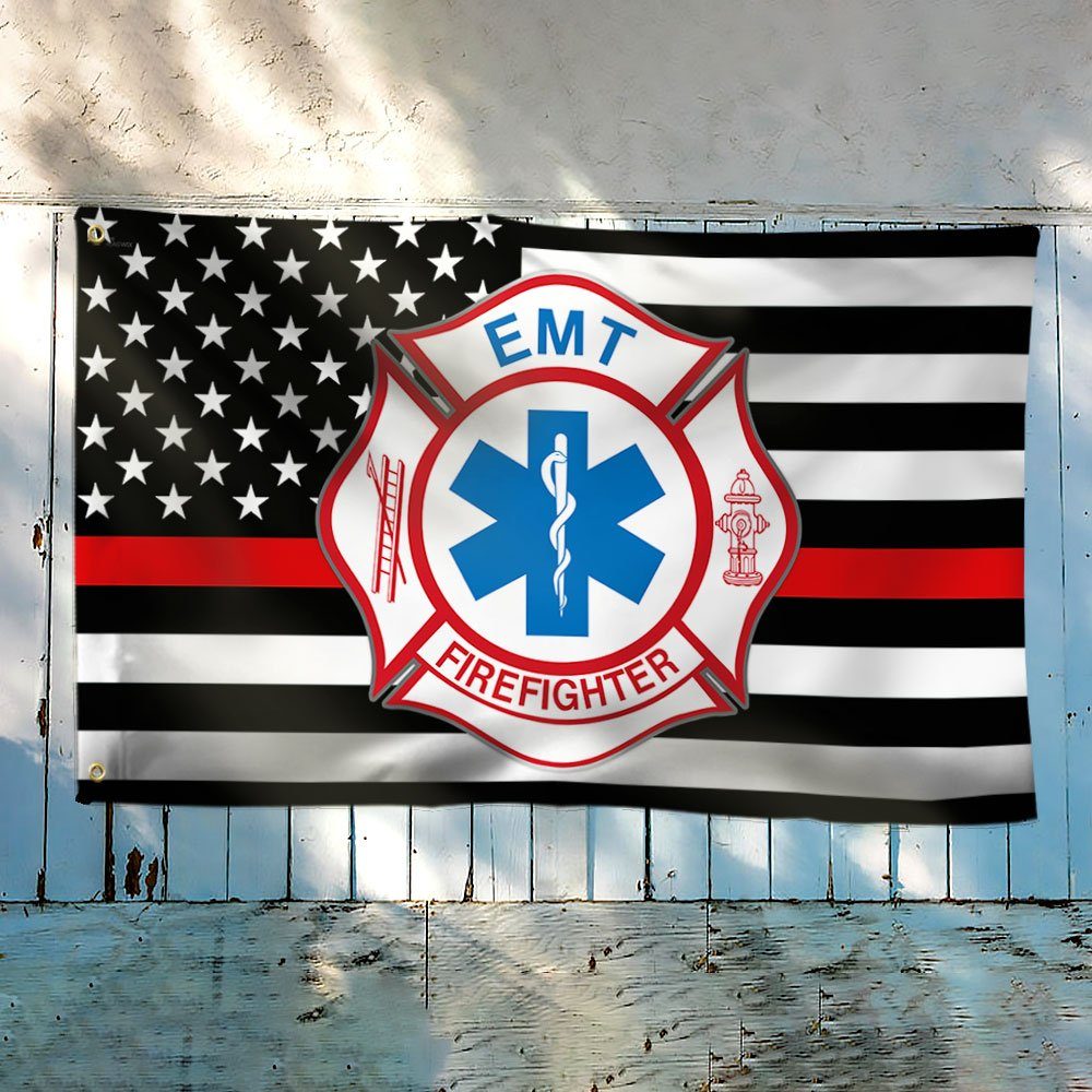 Firefighter EMT Grommet Flag TQN13GF Firefighter EMT Grommet Flag TQN13GF