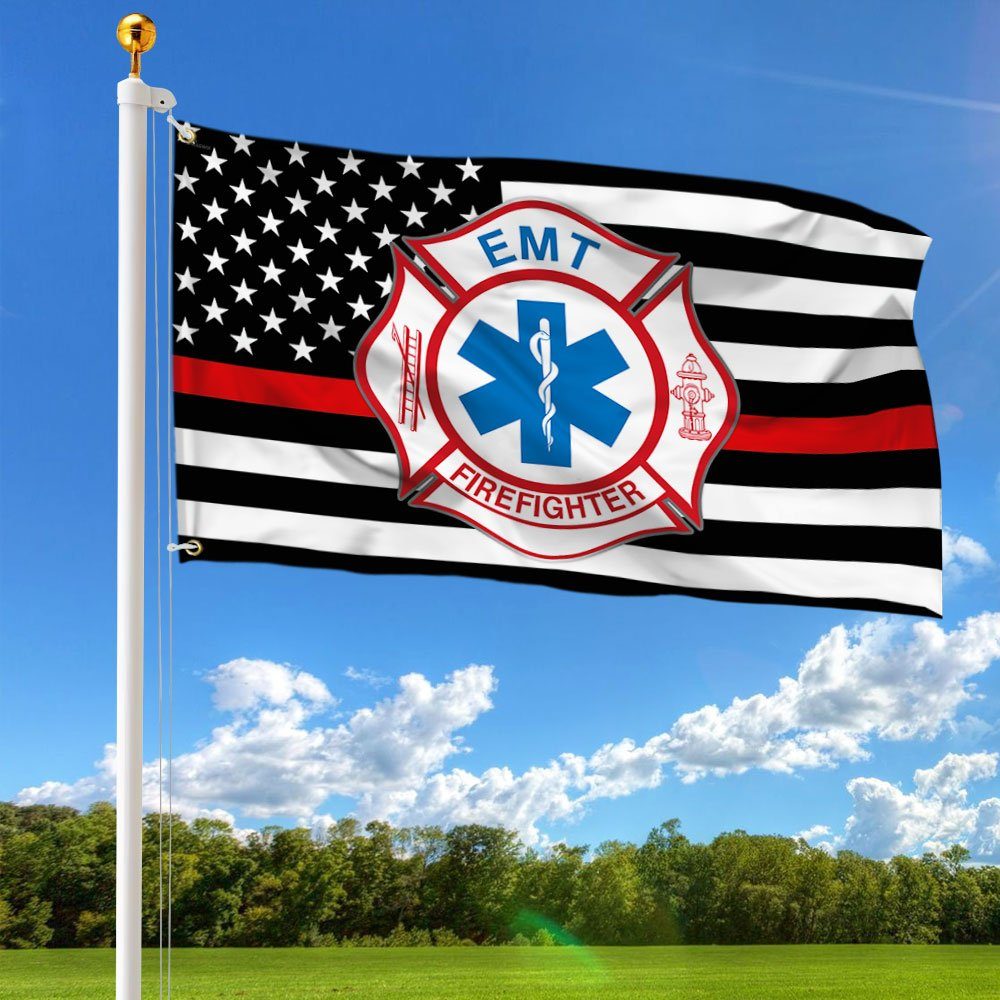 Firefighter EMT Grommet Flag TQN13GF Firefighter EMT Grommet Flag TQN13GF